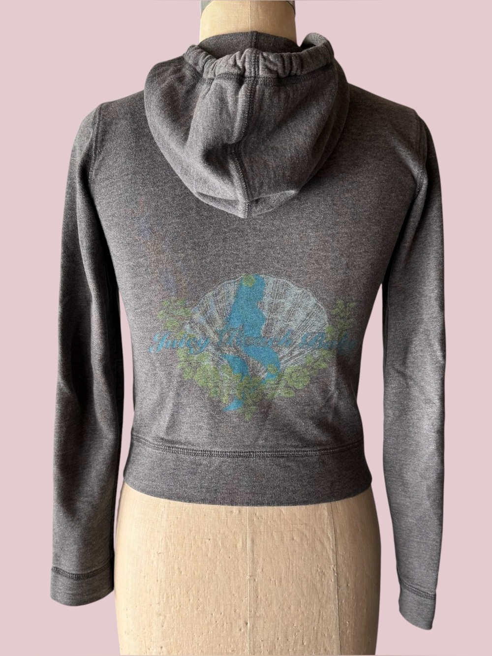 Vintage Y2K Juicy Couture Gray Mermaid Zip Up Hoodie